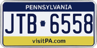 PA license plate JTB6558