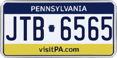 PA license plate JTB6565
