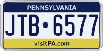PA license plate JTB6577