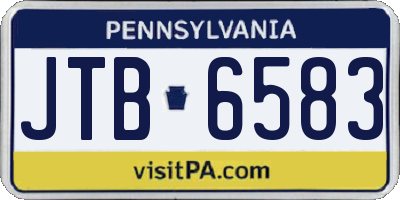 PA license plate JTB6583