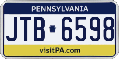 PA license plate JTB6598