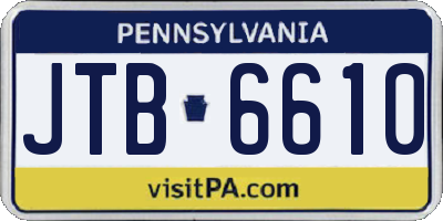 PA license plate JTB6610