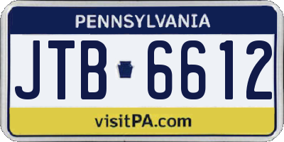 PA license plate JTB6612