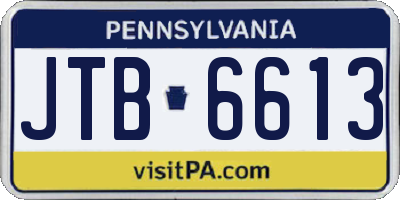 PA license plate JTB6613