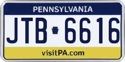 PA license plate JTB6616