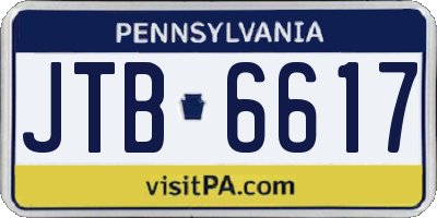 PA license plate JTB6617