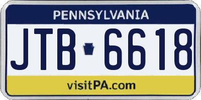 PA license plate JTB6618