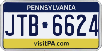 PA license plate JTB6624