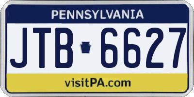 PA license plate JTB6627