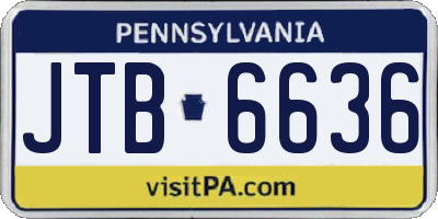 PA license plate JTB6636