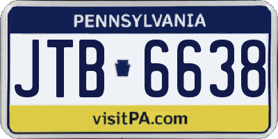 PA license plate JTB6638