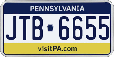 PA license plate JTB6655