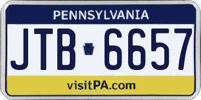 PA license plate JTB6657