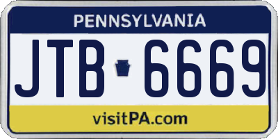 PA license plate JTB6669