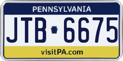 PA license plate JTB6675