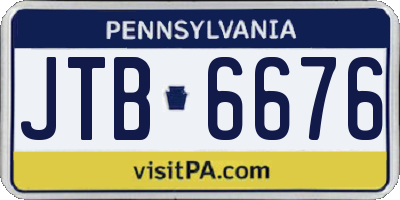 PA license plate JTB6676