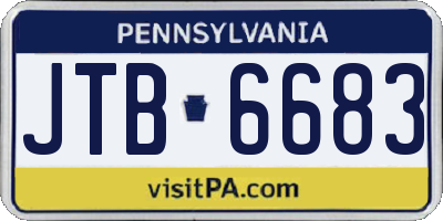 PA license plate JTB6683