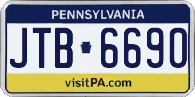 PA license plate JTB6690