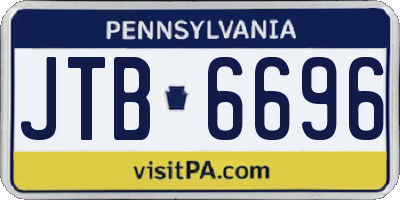 PA license plate JTB6696