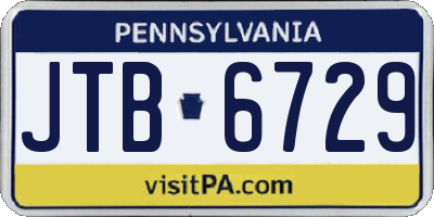 PA license plate JTB6729