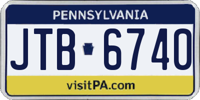 PA license plate JTB6740