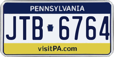 PA license plate JTB6764