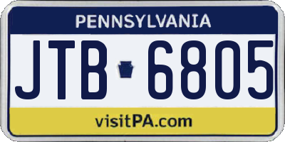 PA license plate JTB6805