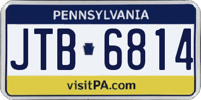 PA license plate JTB6814