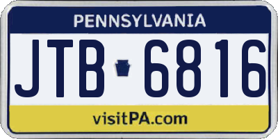 PA license plate JTB6816