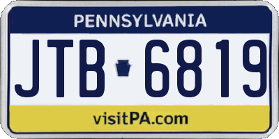 PA license plate JTB6819