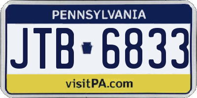 PA license plate JTB6833