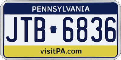 PA license plate JTB6836