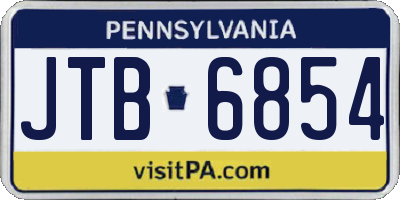 PA license plate JTB6854