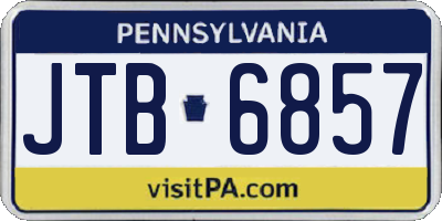 PA license plate JTB6857