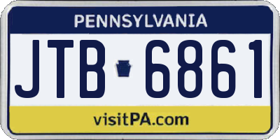 PA license plate JTB6861