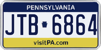 PA license plate JTB6864