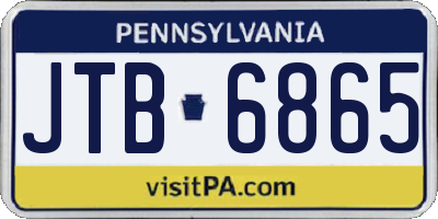 PA license plate JTB6865