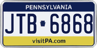 PA license plate JTB6868