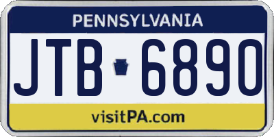 PA license plate JTB6890