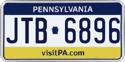 PA license plate JTB6896