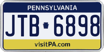 PA license plate JTB6898