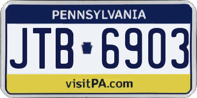 PA license plate JTB6903