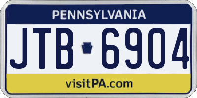 PA license plate JTB6904