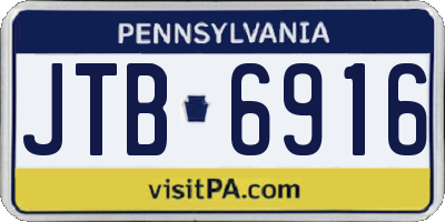 PA license plate JTB6916