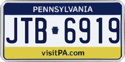 PA license plate JTB6919