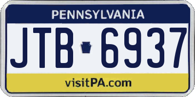 PA license plate JTB6937