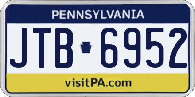 PA license plate JTB6952