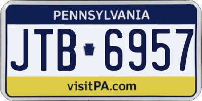 PA license plate JTB6957