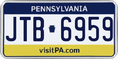 PA license plate JTB6959