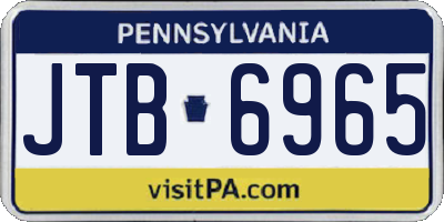 PA license plate JTB6965